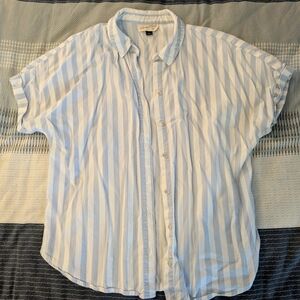 Casual Striped Blue and White Shirt